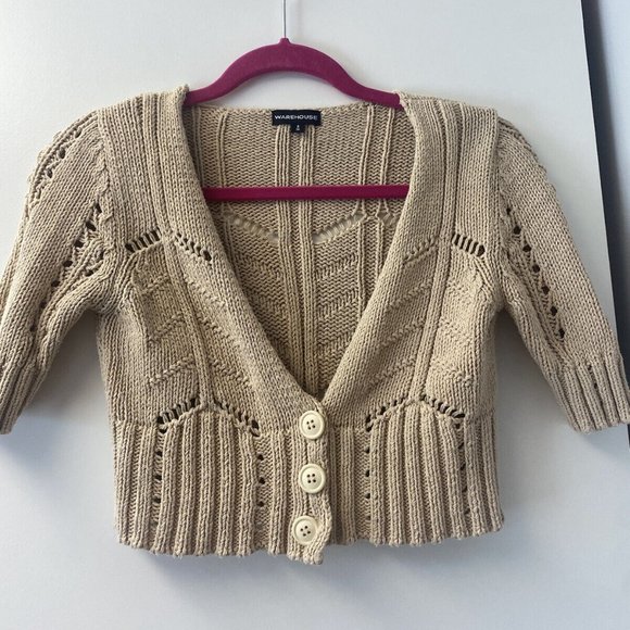 Warehouse Sweaters - Warehouse short sleeve cardigan UK 8